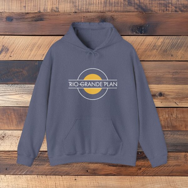 Rio Grande Plan, Modern Round Vintage, Yellow, Unisex Heavy Blend™ Hooded Sweatshirt - Image 25