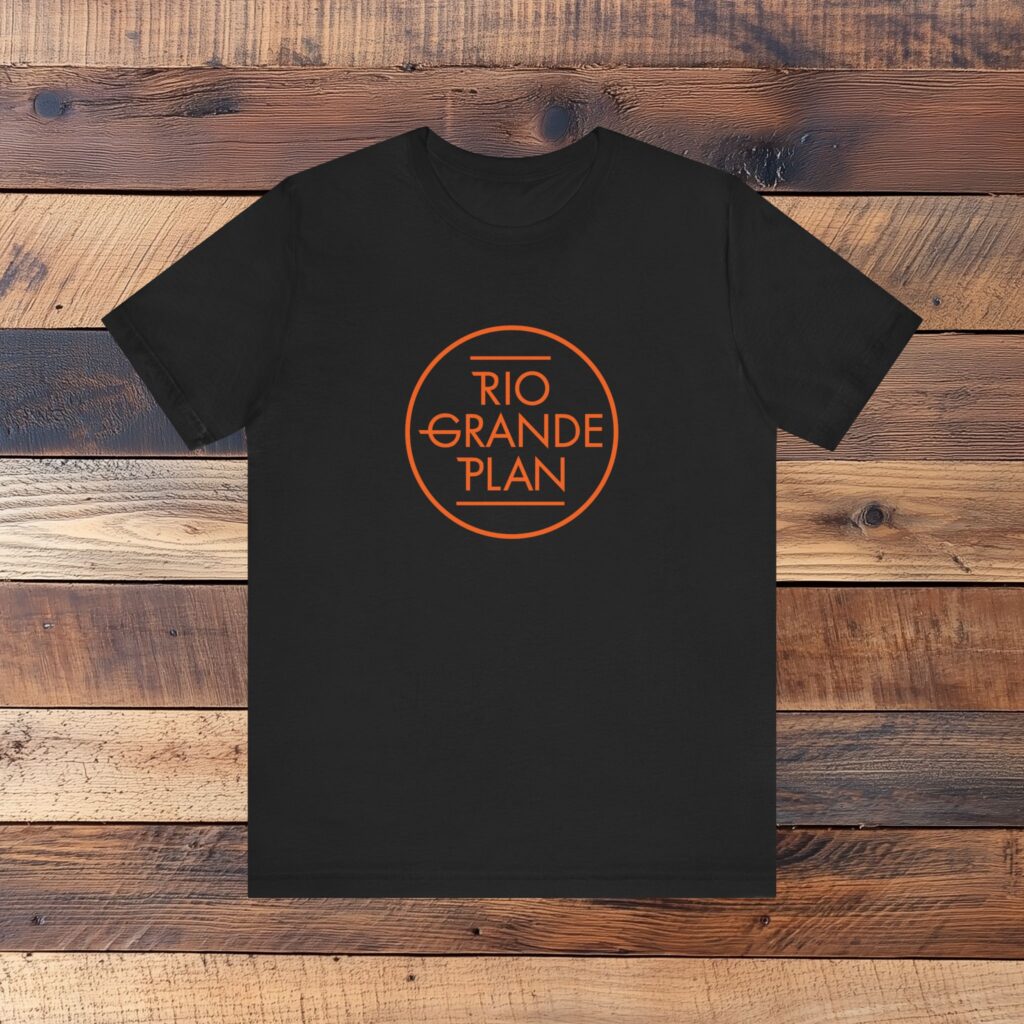 Rio Grande Plan, Modern Button, Orange, Unisex Jersey Short Sleeve Tee