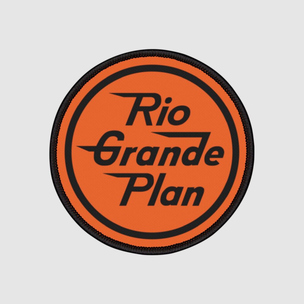 Rio Grande Depot, Iron-On Patches, Classic Type Button, Orange/Black