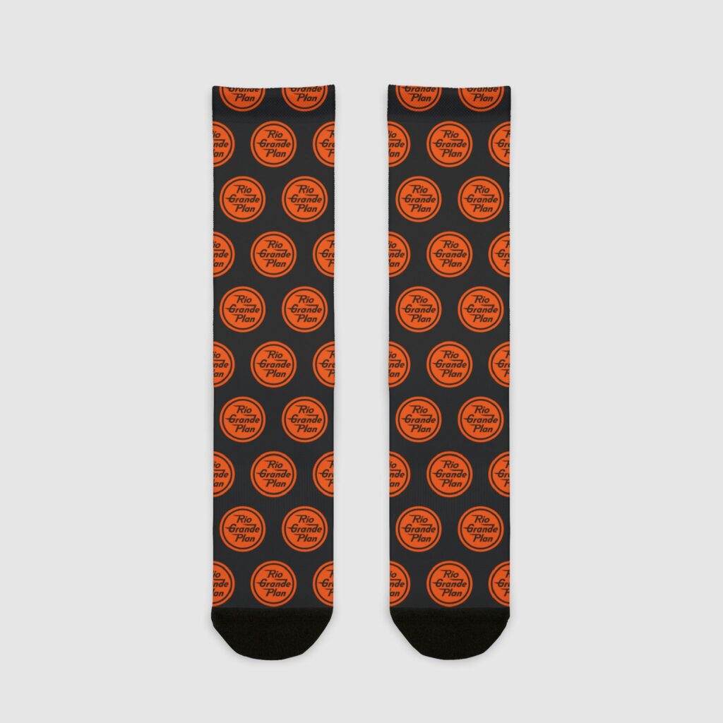 Rio Grande Plan, Classic Type, Orange Button, Sublimation Crew Socks