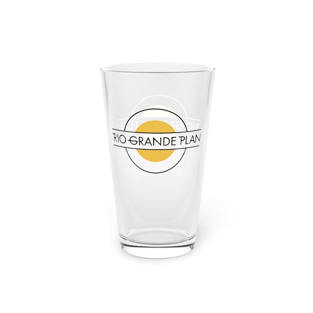Rio Grande Plan, Pint Glass, Modern Vintage Yellow, 16oz