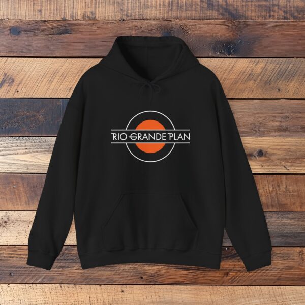 Rio Grande Plan, Modern Round Vintage, Orange, Unisex Heavy Blend™ Hooded Sweatshirt - Image 9