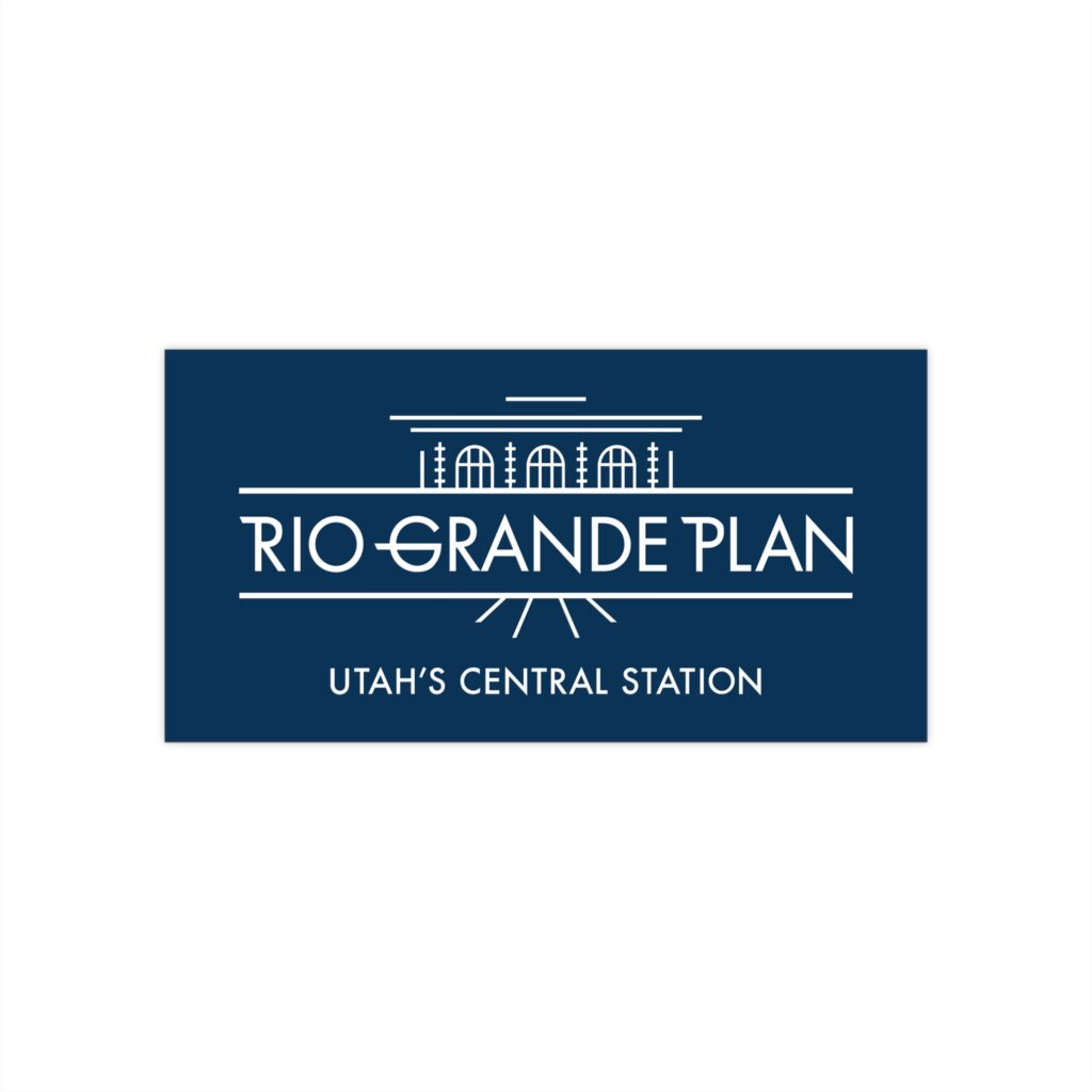 Rio Grande Plan, Large Stickers, Dark Blue, 7.5" x 3.75"