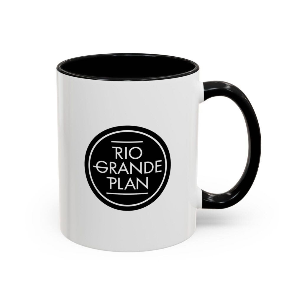 Rio Grande Plan, Black & White Button, Multiple Colors, Modern, Accent Coffee Mug (11, 15oz)