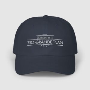 Rio Grande Plan, Embroidery, Classic Dad Cap, Black, Navy, Gray, Modern Horizontal White