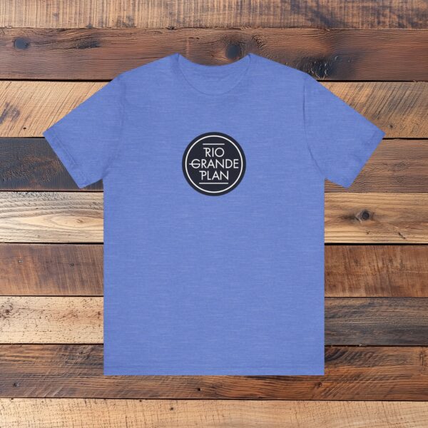 Rio Grande Plan, Modern Button, Black and White, Unisex Jersey Short Sleeve Tee - Image 13
