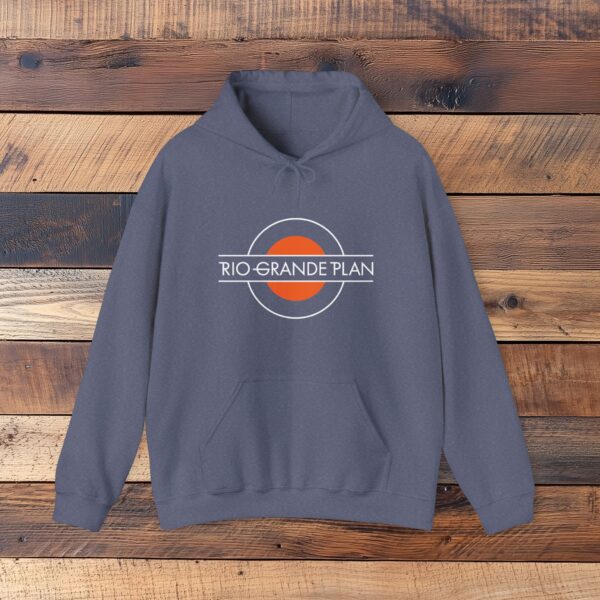 Rio Grande Plan, Modern Round Vintage, Orange, Unisex Heavy Blend™ Hooded Sweatshirt - Image 21