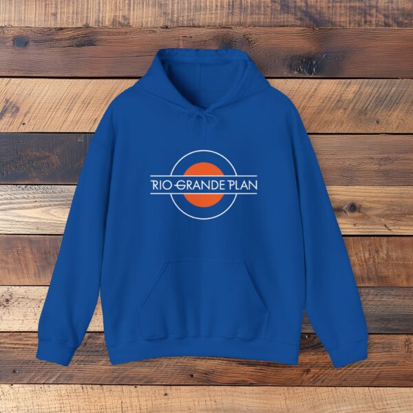 Rio Grande Plan, Modern Round Vintage, Orange, Unisex Heavy Blend™ Hooded Sweatshirt - Image 17