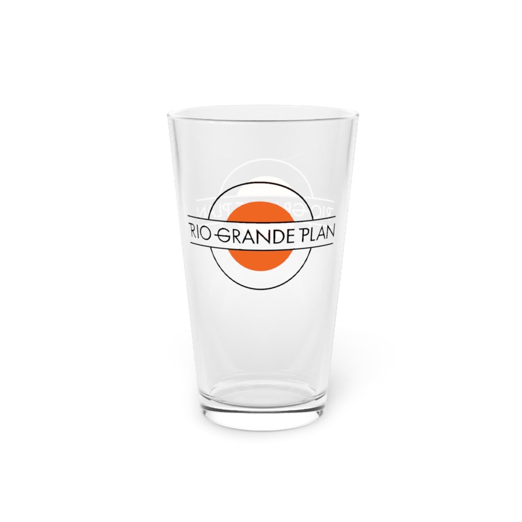 Rio Grande Plan, Pint Glass, Modern Vintage Orange, 16oz