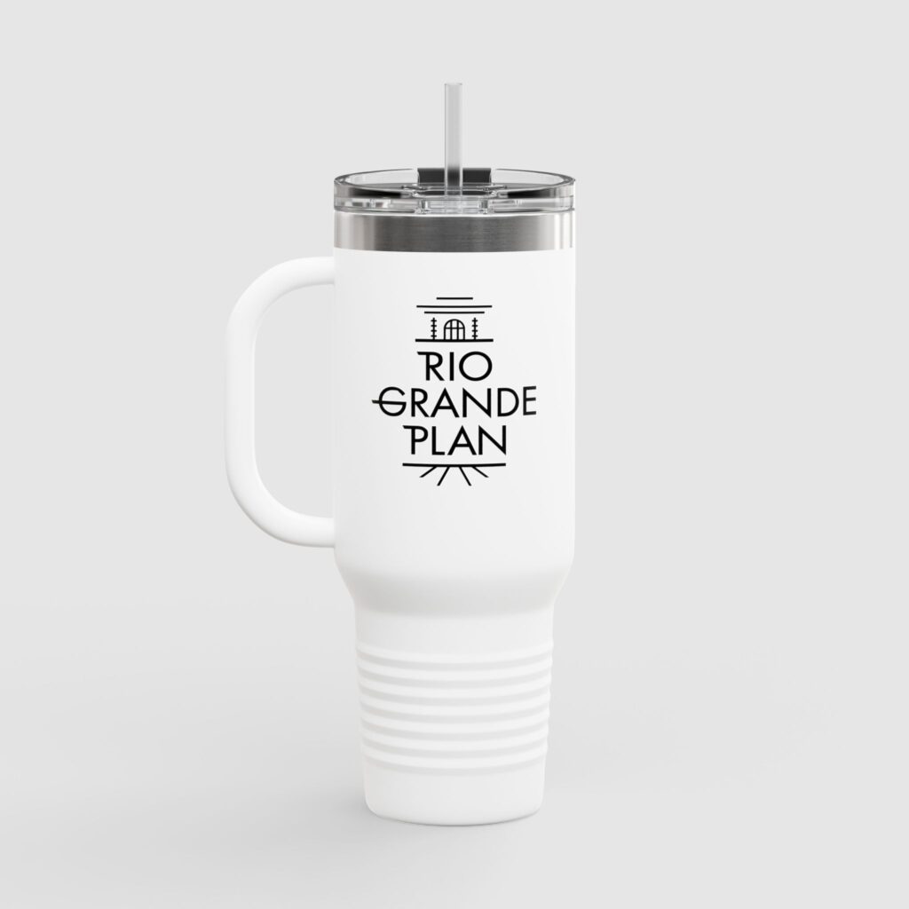 Rio Grande Plan, Insulated Travel Mug, Modern Vertical Primary, 40oz