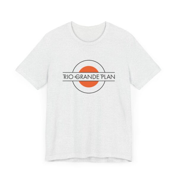 Rio Grande Plan, Modern Round Vintage, Orange, Unisex Jersey Short Sleeve Tee - Image 7