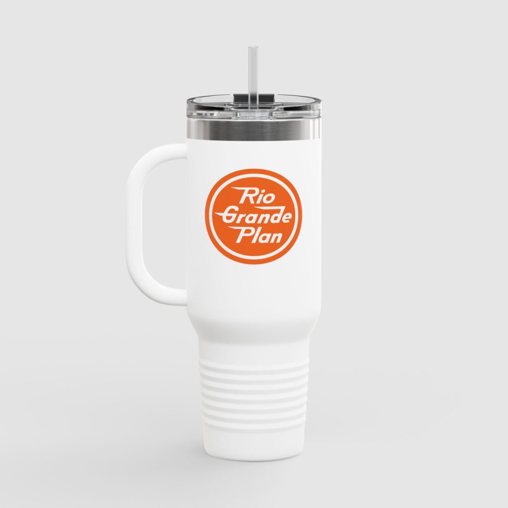 Rio Grande Plan, Insulated Travel Mug, Classic Type Button Orange, 40oz