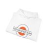 Rio Grande Plan, Modern Round Vintage, Orange, Unisex Heavy Blend™ Hooded Sweatshirt - Image 4